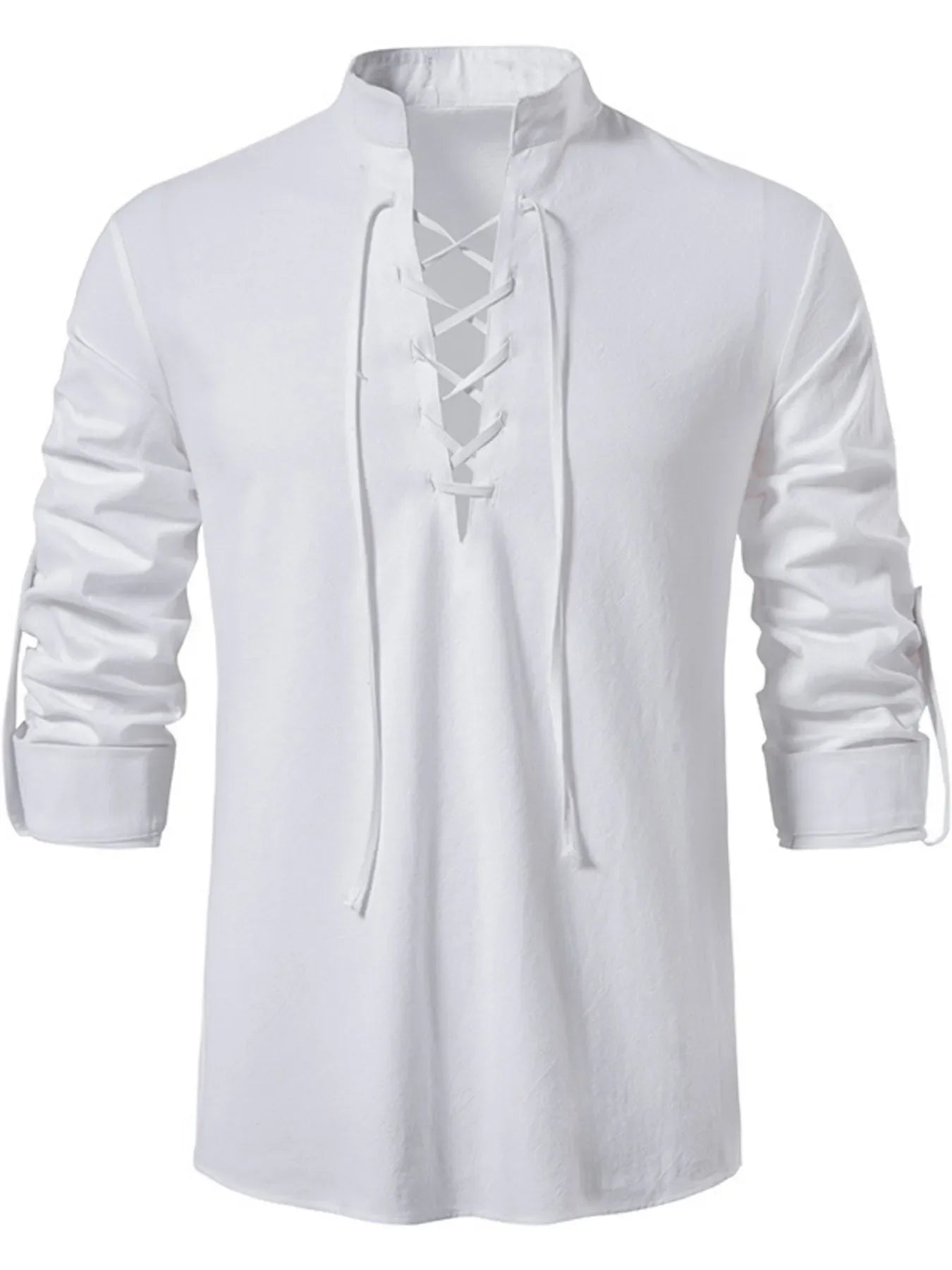 Men's Lace Up Long Sleeve Blouse
