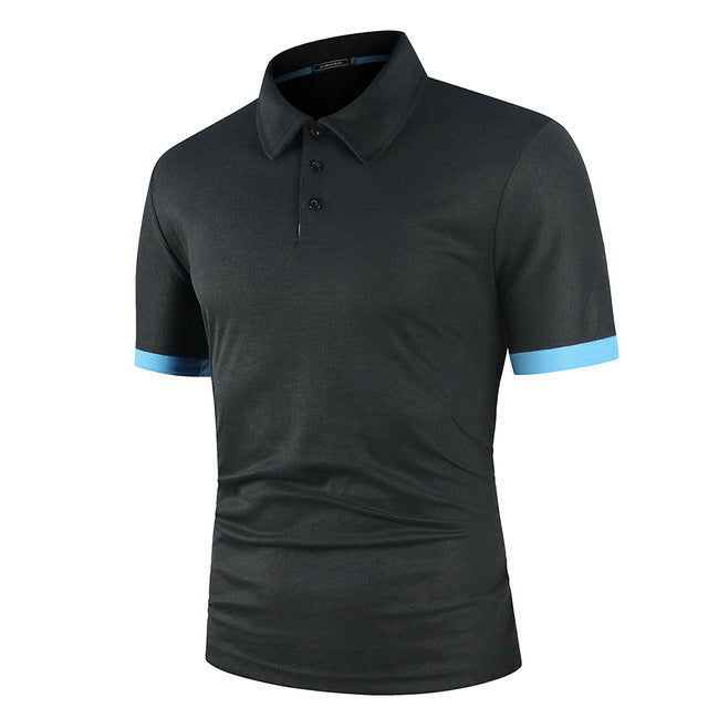 Men's Color Matching Polo Shirt Short-Sleeve Casual T-Shirt