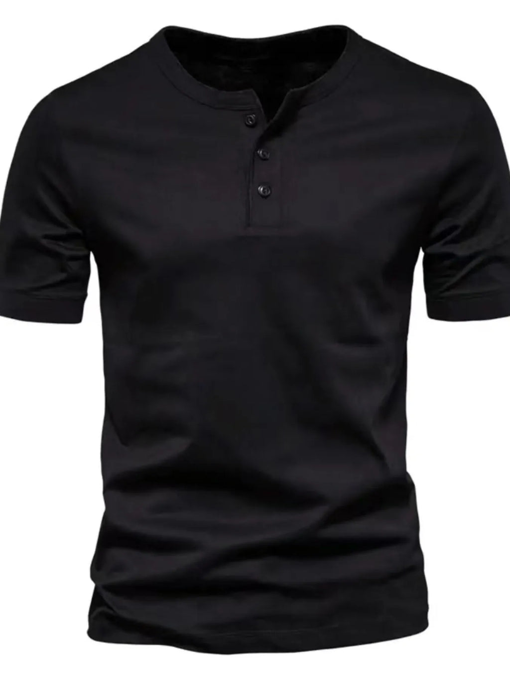 Men's Full Size Henley Style T-Shirt with Button Detail Plus Size