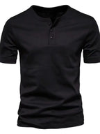 Men's Full Size Henley Style T-Shirt with Button Detail Plus Size