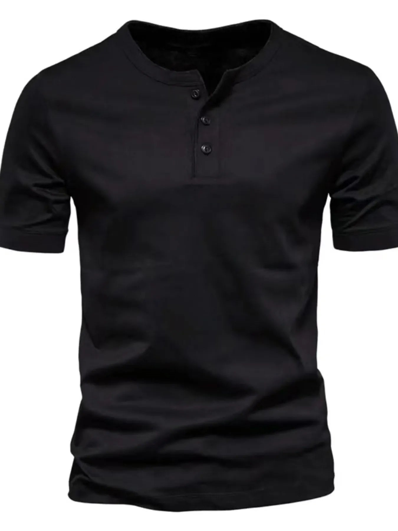 Men's Full Size Henley Style T-Shirt with Button Detail Plus Size