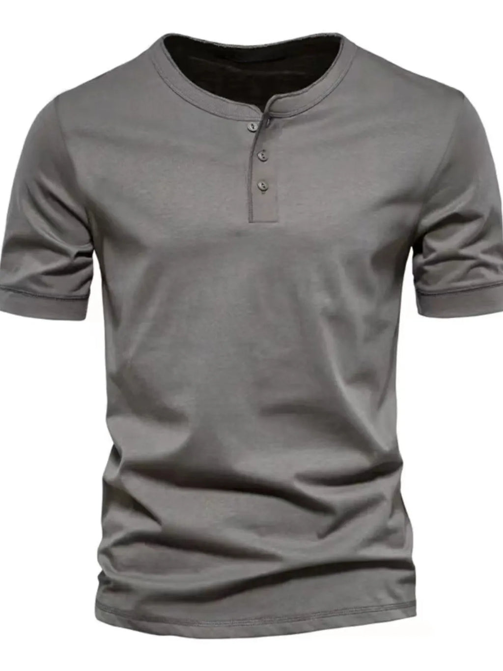 Men's Full Size Henley Style T-Shirt with Button Detail Plus Size
