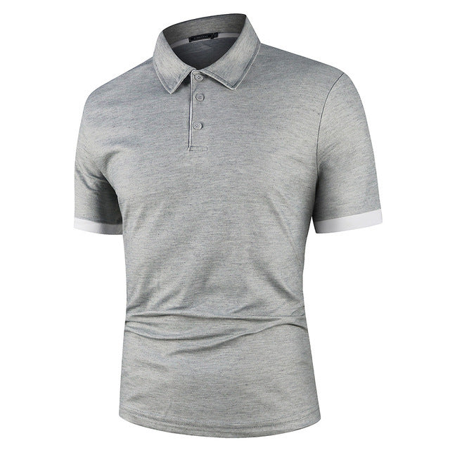 Men's Color Matching Polo Shirt Short-Sleeve Casual T-Shirt