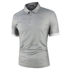 Men's Color Matching Polo Shirt Short-Sleeve Casual T-Shirt