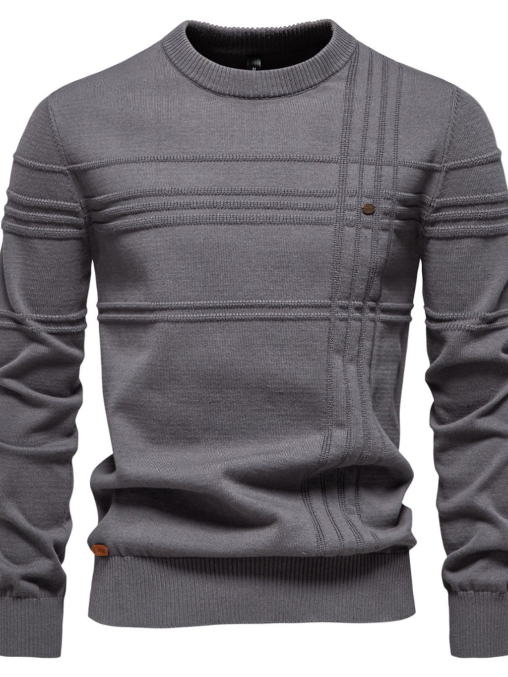Men's Round Neck Striped Sweater