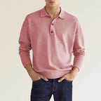 Men's Autumn Long Sleeve V-Neck Polo Shirt – Casual & Stylish