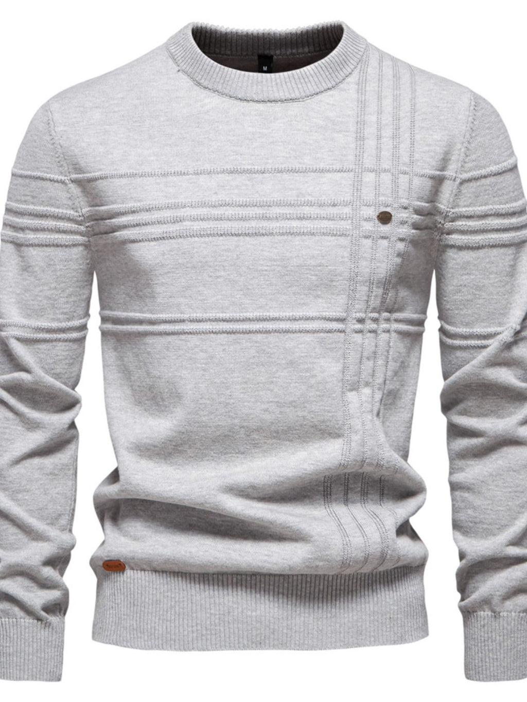 Men's Round Neck Striped Sweater