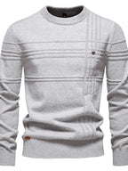 Men's Round Neck Striped Sweater