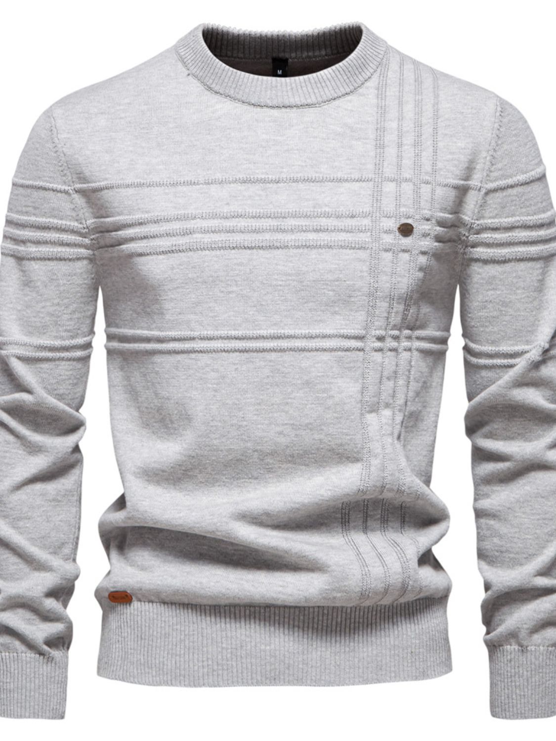 Men's Round Neck Striped Sweater