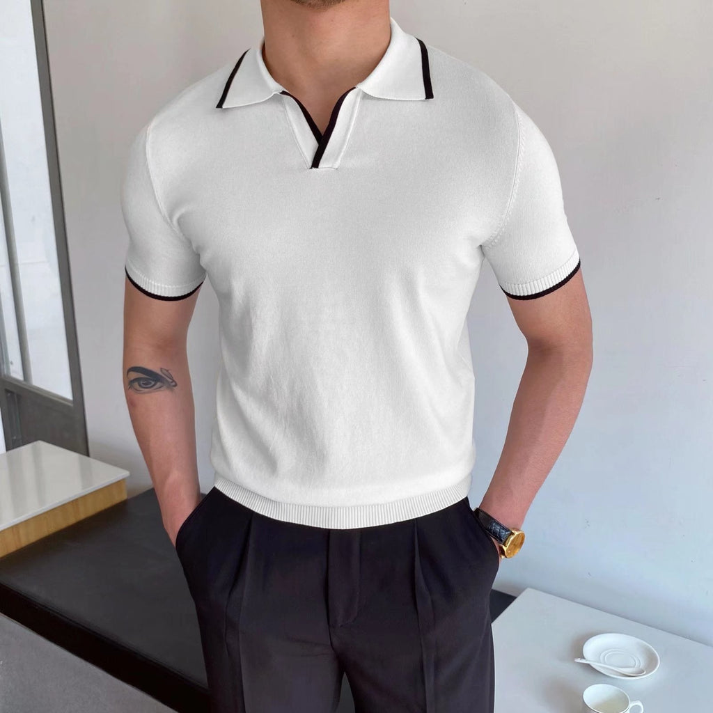 Men's Casual Polo Shirt Classic Polo Collar Short-Sleeve Top