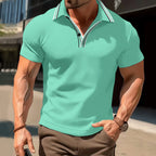 Men's V-Neck Button Business T-Shirt Versatile & Stylish