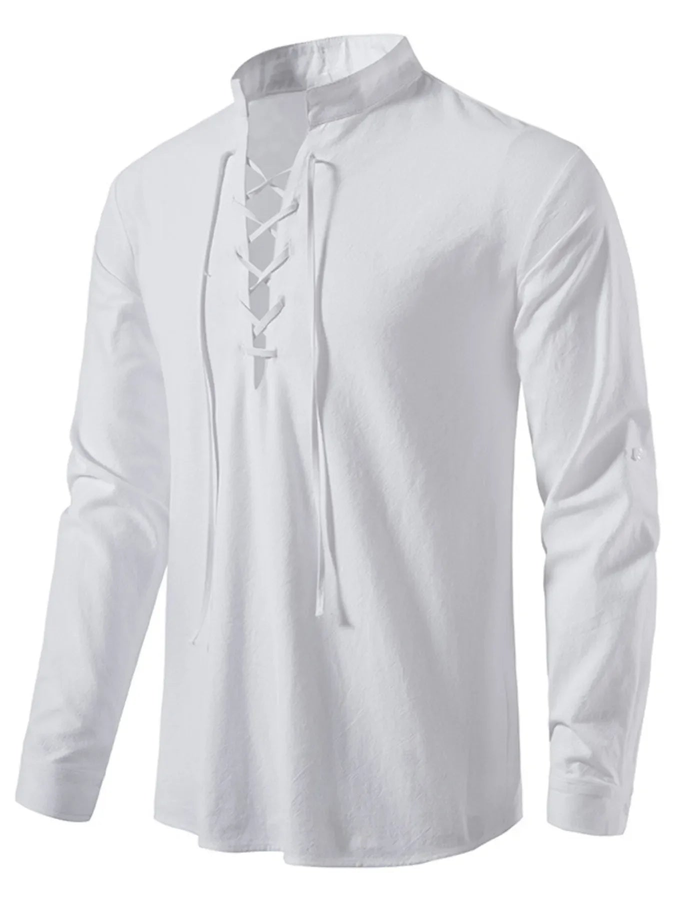 Men's Lace Up Long Sleeve Blouse