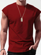Men's Full Size Round Neck Cap Sleeve Tank Plus Size