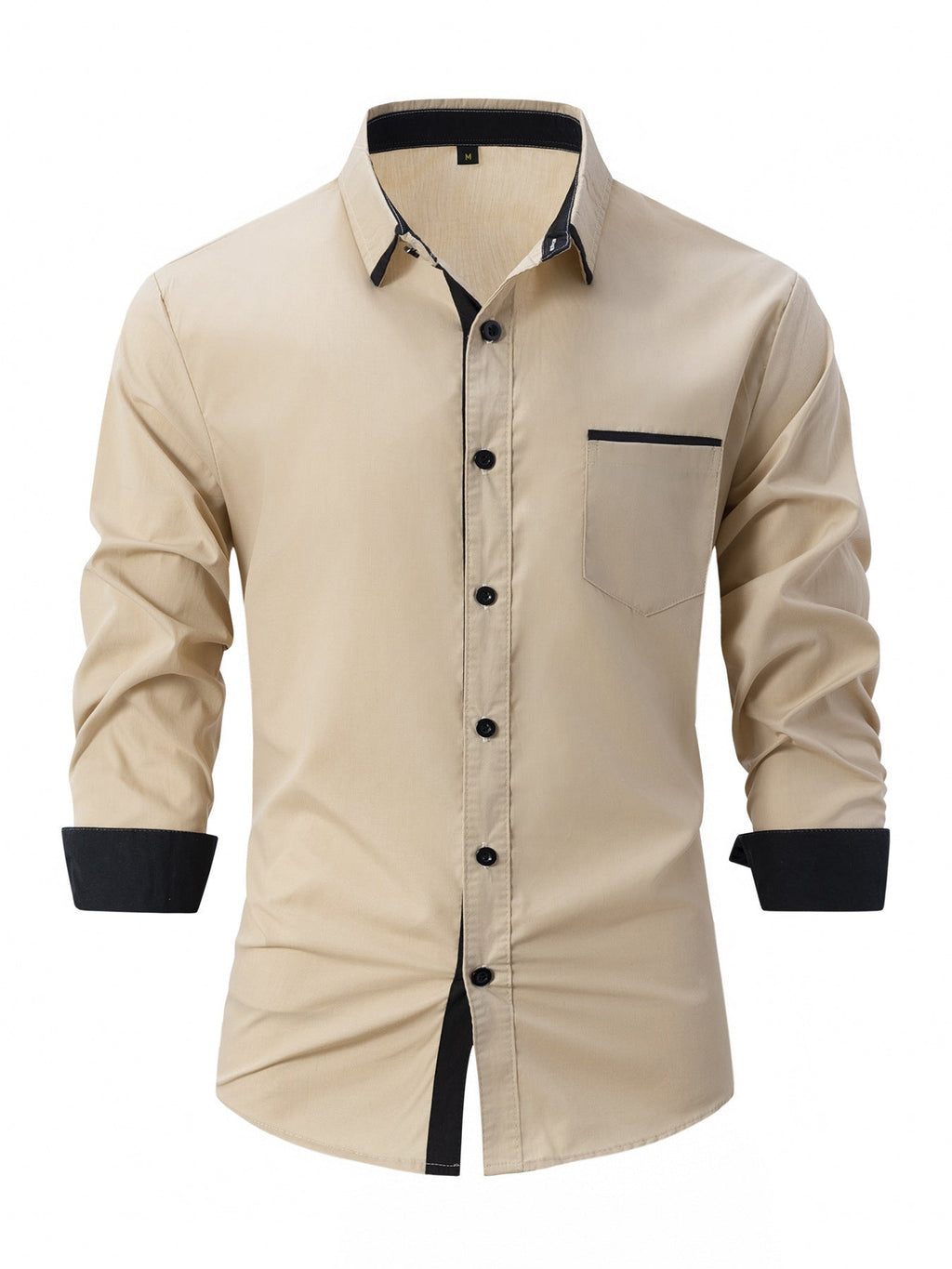 Men's Cotton Color-Matching Business Shirt Slim & Casual