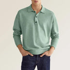 Men's Autumn Long Sleeve V-Neck Polo Shirt – Casual & Stylish