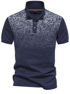 Men's Printed Collared Neck Short Sleeve Polo