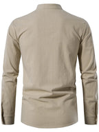 Men's Lace Up Long Sleeve Blouse