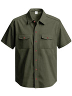 Men's Full Size Button Up Short Sleeve Shirt Plus Size