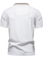 Men's Short Sleeve Collared Neck Striped Polo