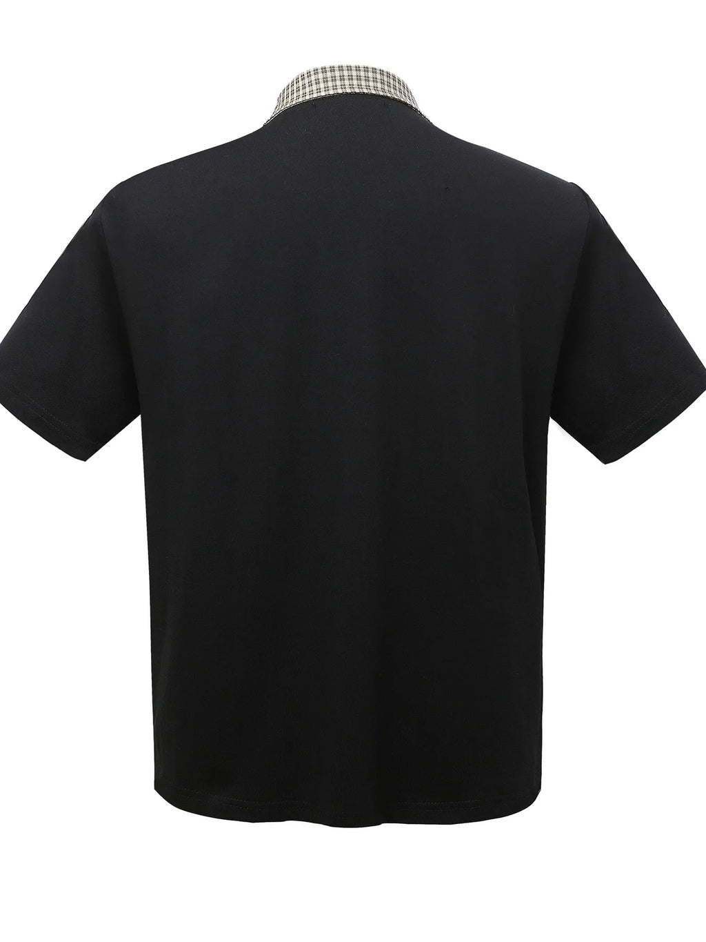 Men's Checkered Collar Accent Short Sleeve Polo