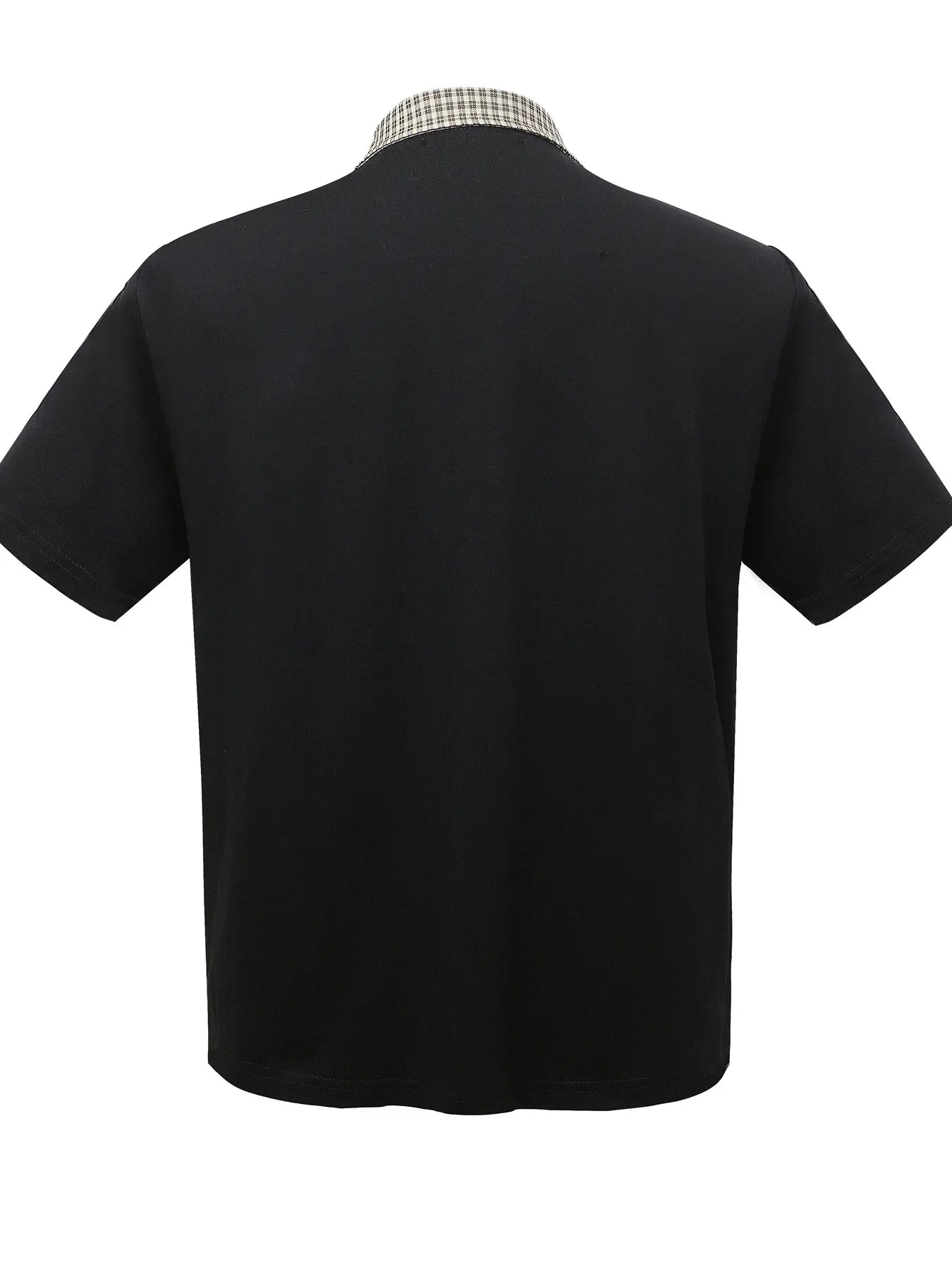 Men's Checkered Collar Accent Short Sleeve Polo