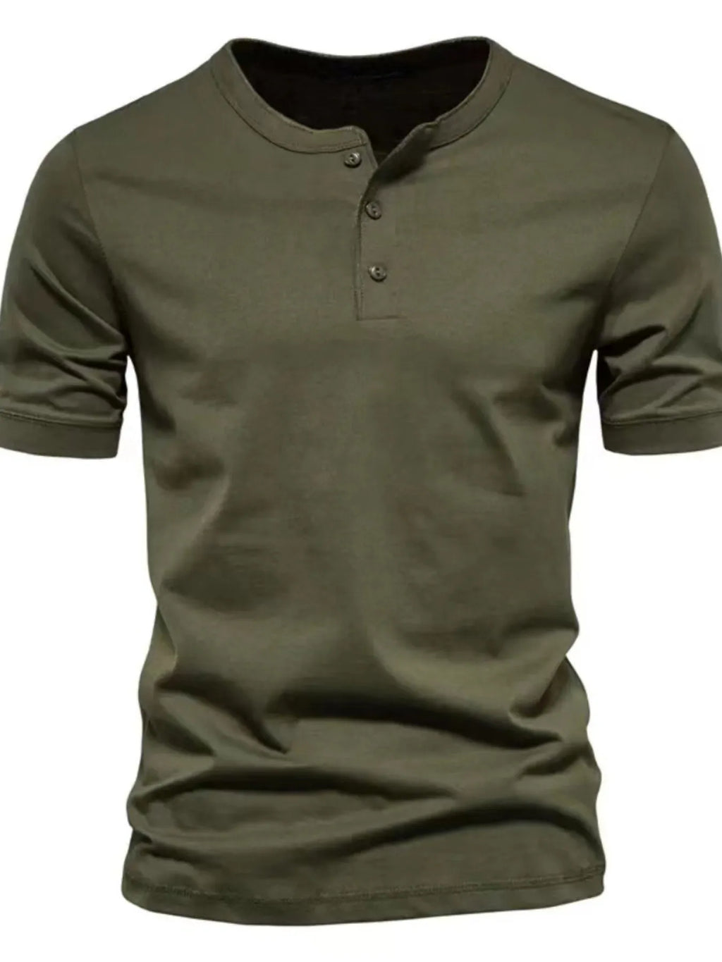 Men's Full Size Henley Style T-Shirt with Button Detail Plus Size
