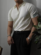 Men's Full Size Zip Collar Short Sleeve Polo Plus SIze