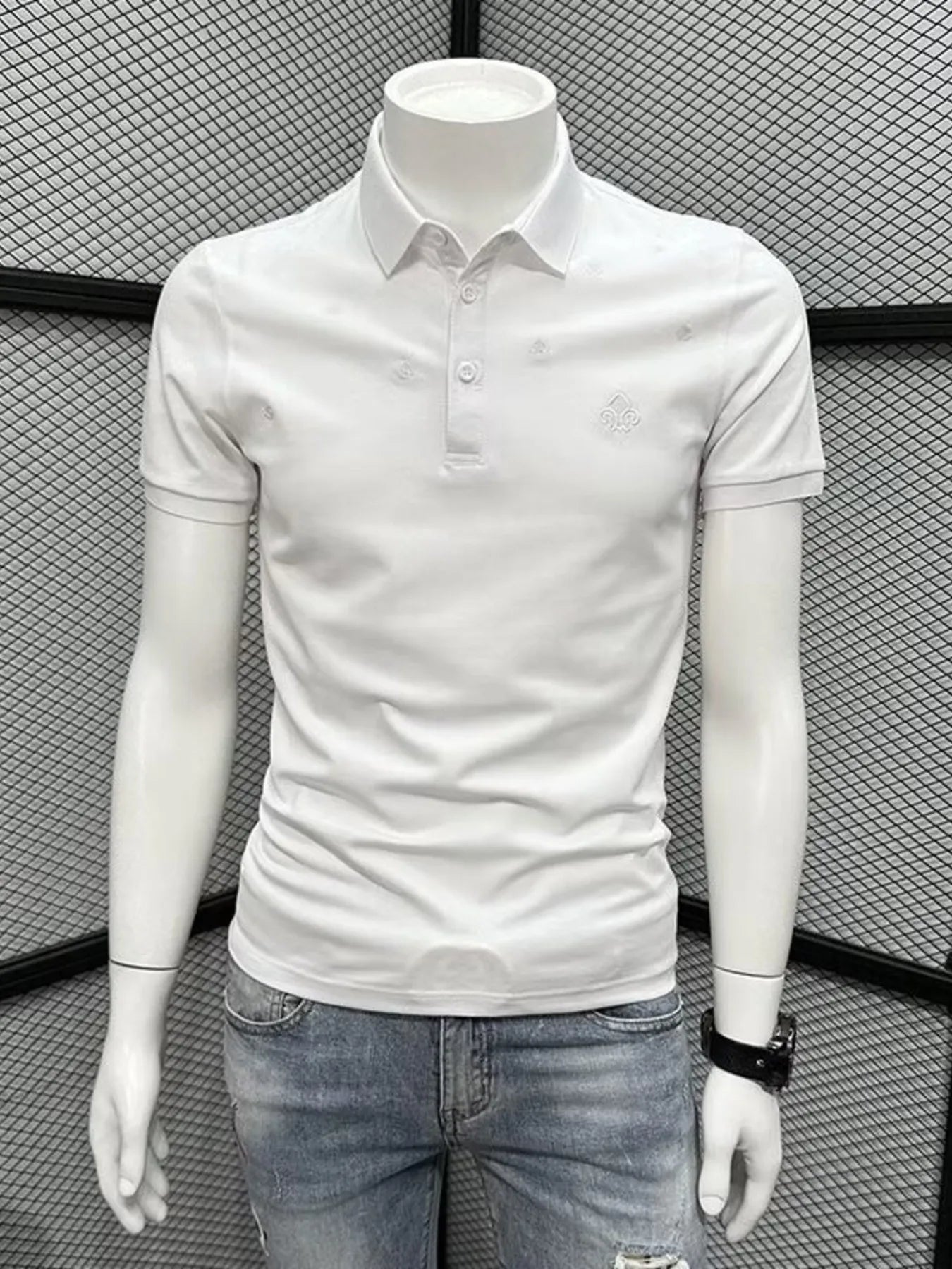 Men's Plus Size Button Detail Short Sleeve Polo