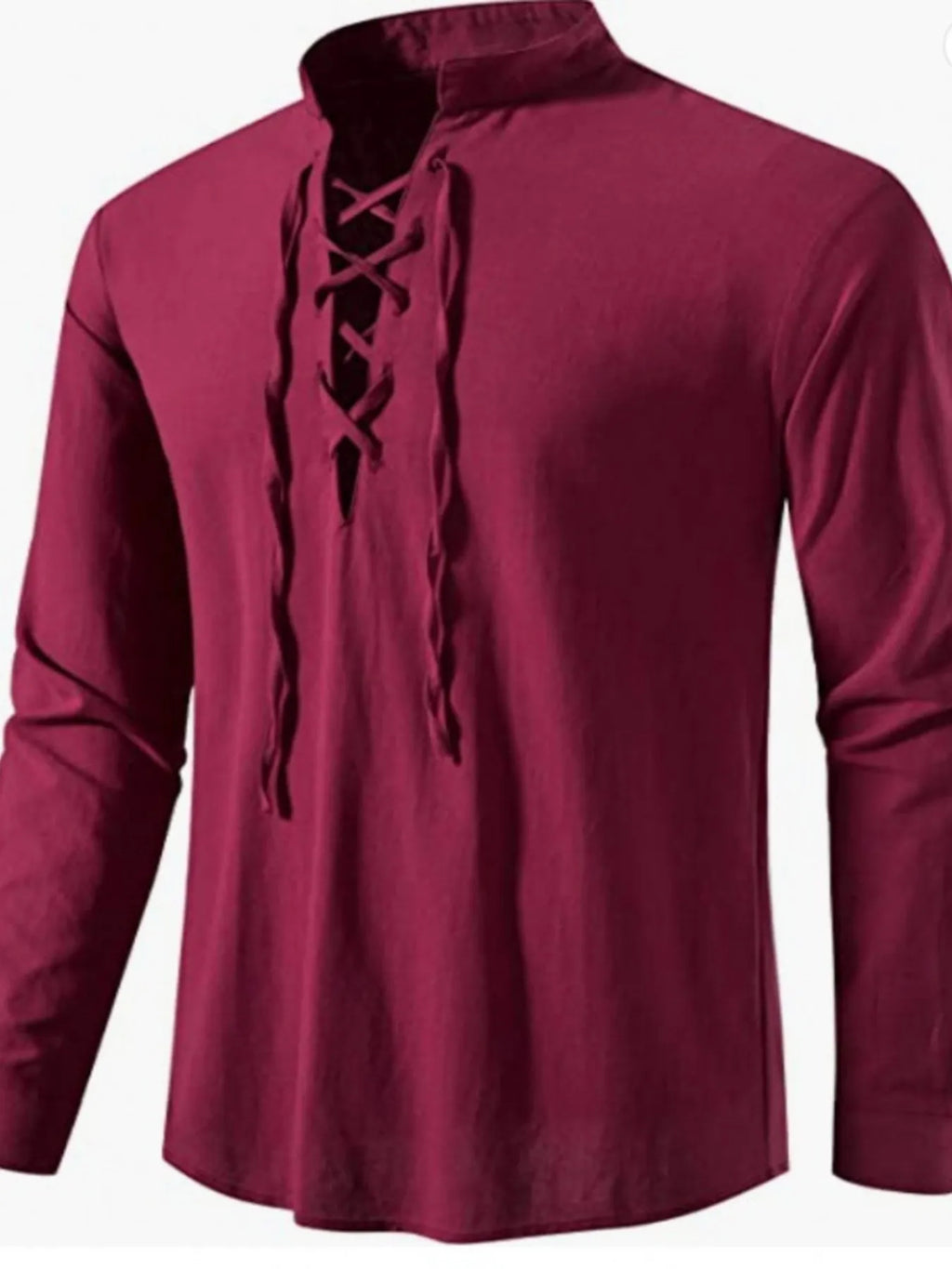 Men's Lace Up Long Sleeve Blouse