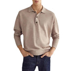Men's Autumn Long Sleeve V-Neck Polo Shirt – Casual & Stylish