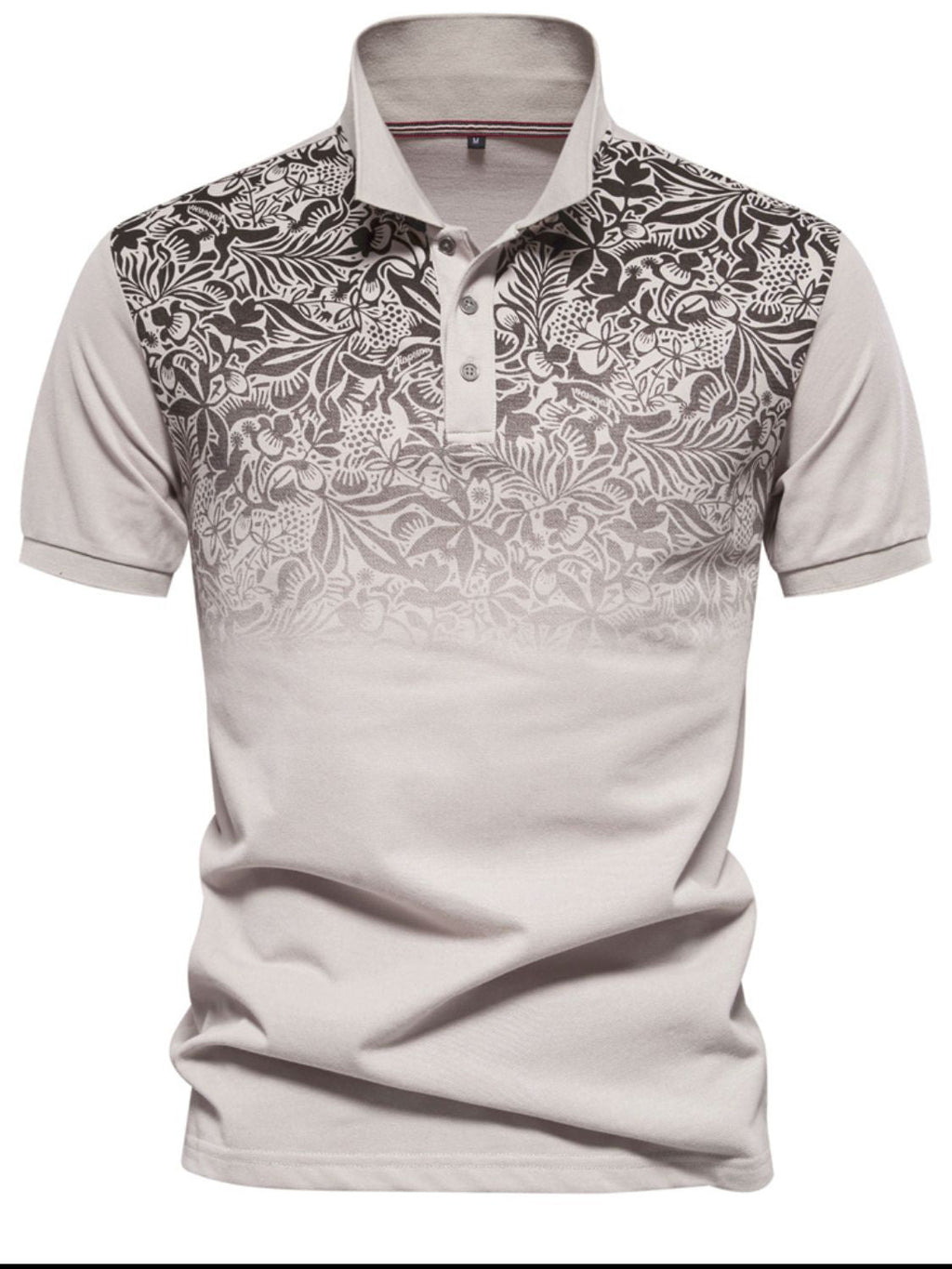 Men's Printed Collared Neck Short Sleeve Polo