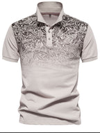Men's Printed Collared Neck Short Sleeve Polo