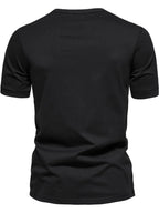 Men's Full Size Henley Style T-Shirt with Button Detail Plus Size