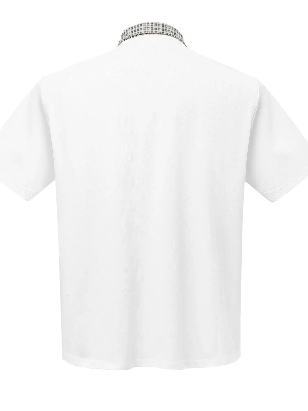 Men's Checkered Collar Accent Short Sleeve Polo