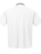 Men's Checkered Collar Accent Short Sleeve Polo