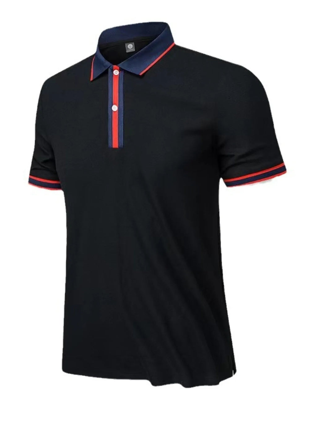 Men's Plus Size Contrast Trim Short Sleeve Polo Shirt