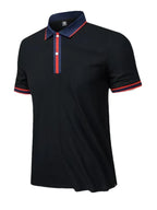 Men's Plus Size Contrast Trim Short Sleeve Polo Shirt