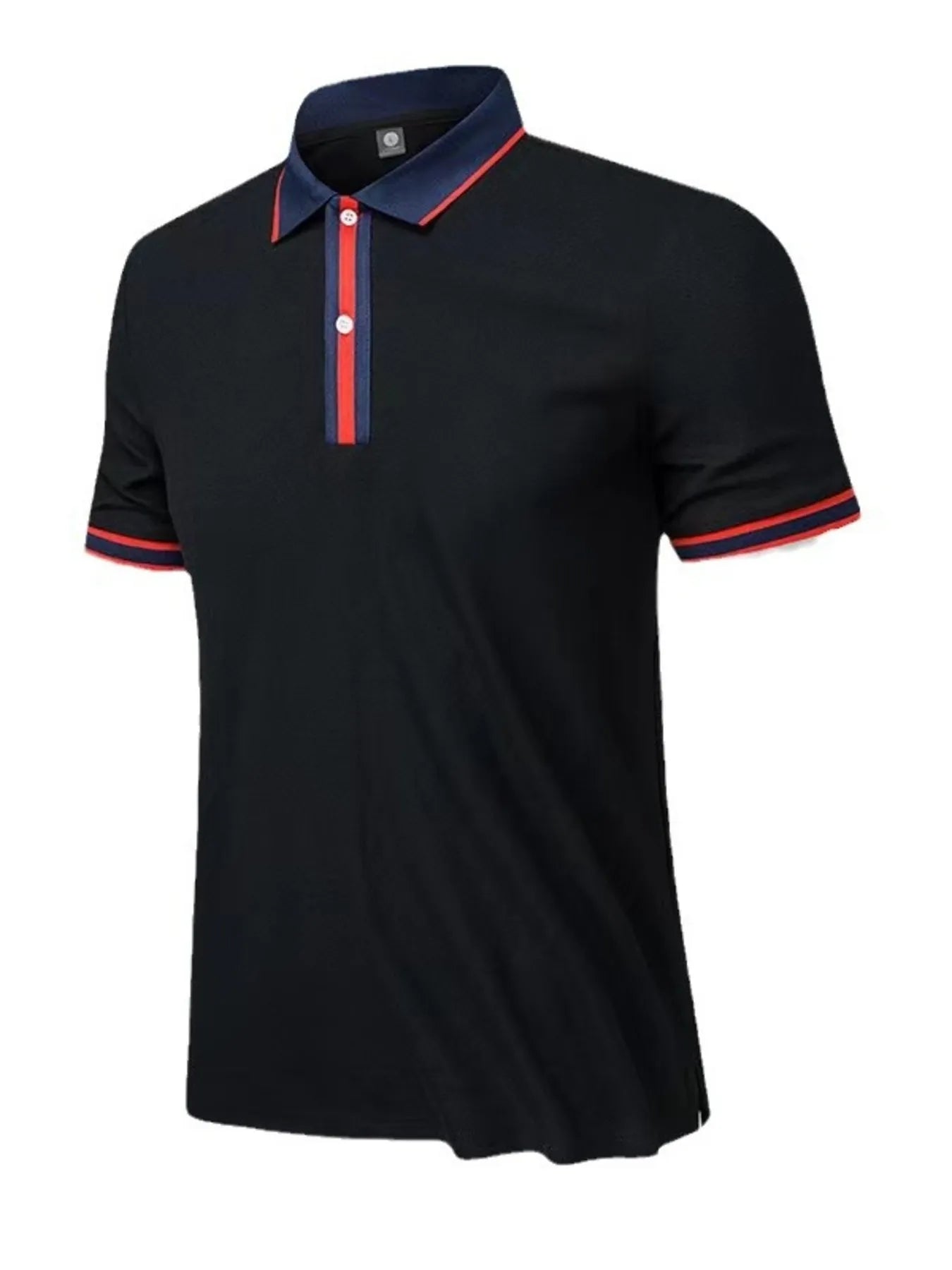 Men's Plus Size Contrast Trim Short Sleeve Polo Shirt