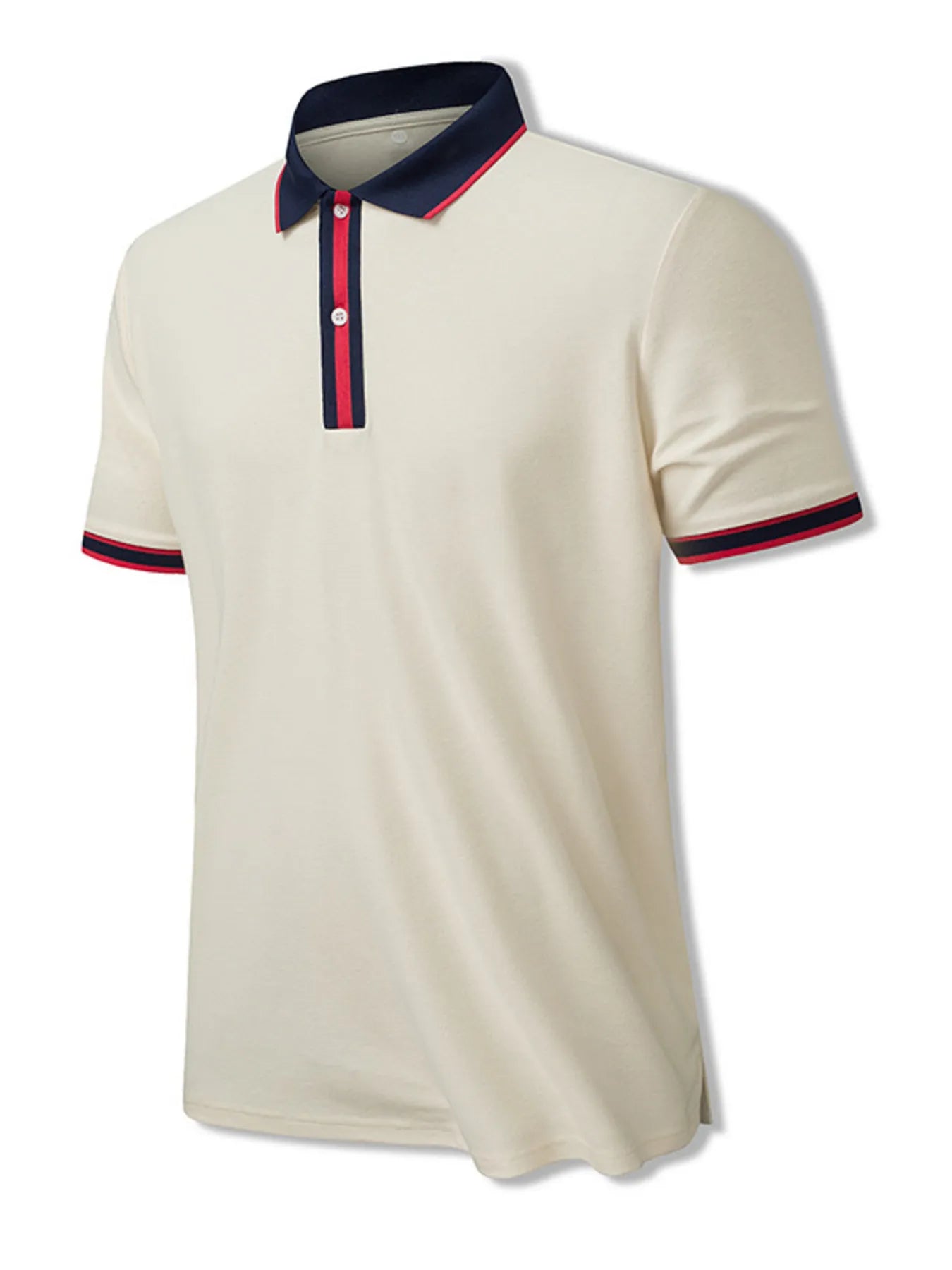 Men's Plus Size Contrast Trim Short Sleeve Polo Shirt