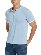 Men's Classic Contrast Trim Henley Top