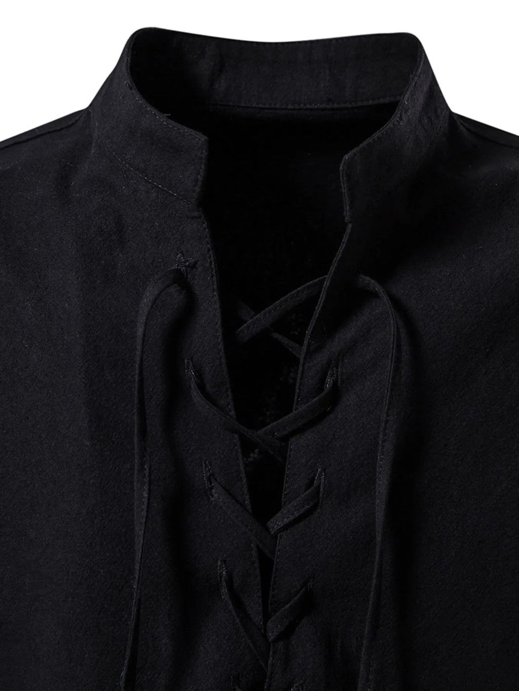 Men's Lace Up Long Sleeve Blouse