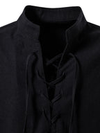 Men's Lace Up Long Sleeve Blouse