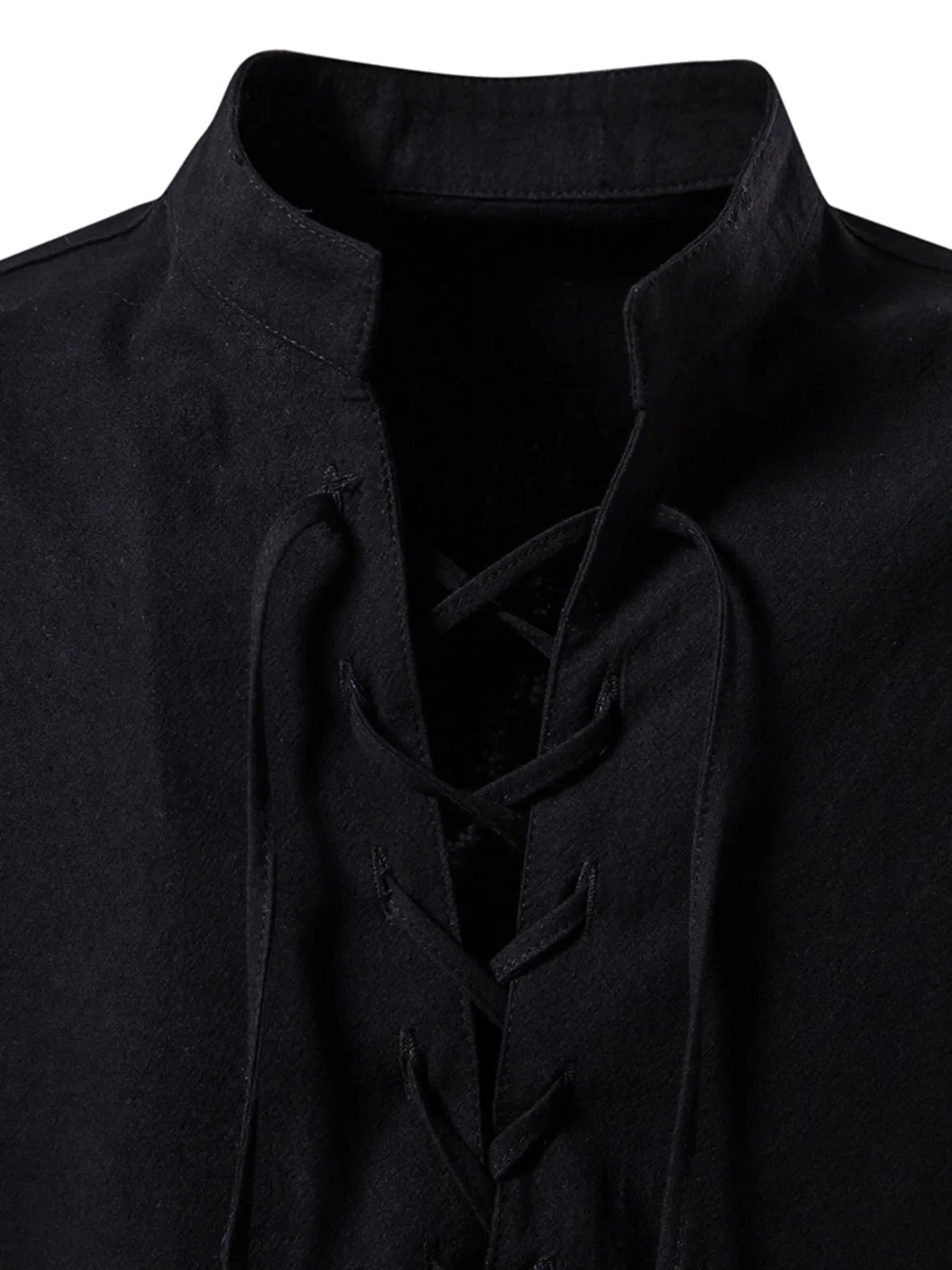 Men's Lace Up Long Sleeve Blouse