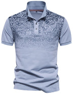 Men's Printed Collared Neck Short Sleeve Polo