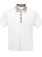 Men's Checkered Collar Accent Short Sleeve Polo