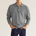 Men's Autumn Long Sleeve V-Neck Polo Shirt – Casual & Stylish