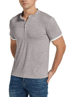 Men's Classic Contrast Trim Henley Top