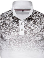 Men's Printed Collared Neck Short Sleeve Polo