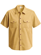 Men's Full Size Button Up Short Sleeve Shirt Plus Size