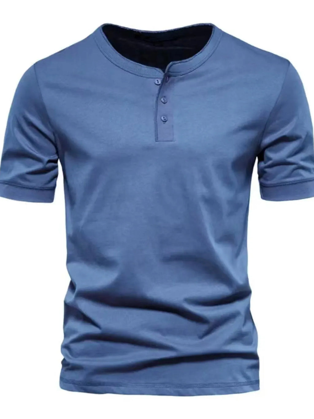 Men's Full Size Henley Style T-Shirt with Button Detail Plus Size
